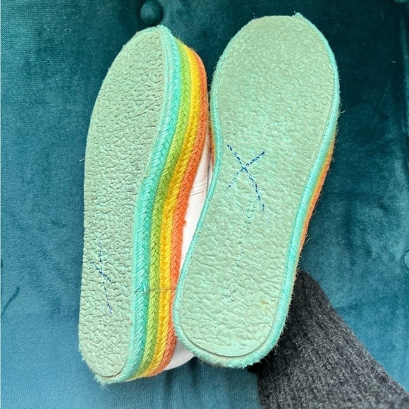 SUPERGA RAINBOW PLATFORM ESPADRILLE FLATFORM LACE UP SNEAKERS SIZE 8.5 - Picture 8 of 12